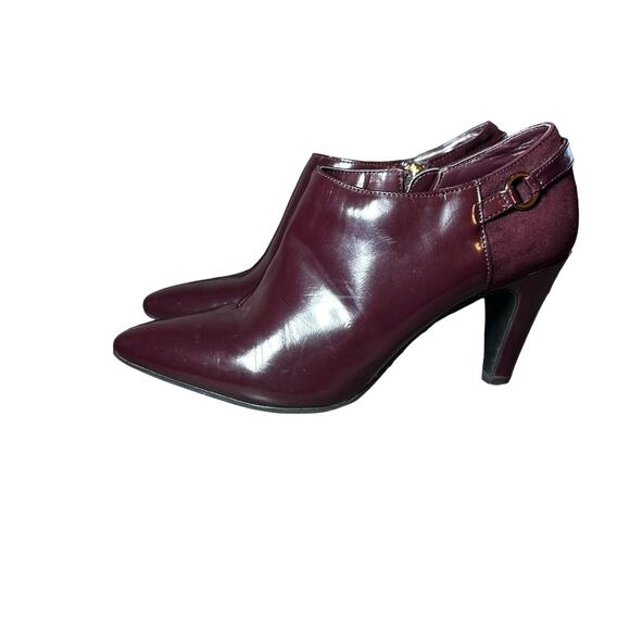 Bandolino Ankle Booties Heeled Burgandy Bocambria Side Zip size 8 1/2 - Picture 10 of 10